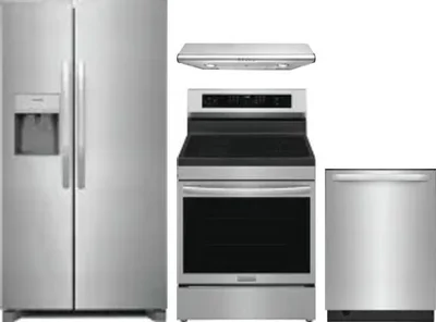 4 Piece Package Includes Refrigerator, Range, Hood And Dishwasher