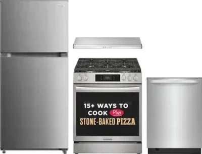 4 Piece Package Includes Refrigerator, Range, Hood And Dishwasher