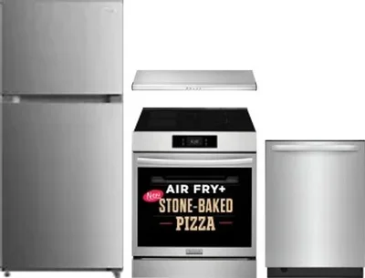 4 Piece Package Includes Refrigerator, Range, Hood And Dishwasher