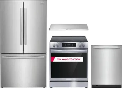 4 Piece Package Includes Refrigerator, Range, Hood And Dishwasher