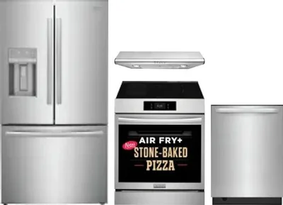 4 Piece Package Includes Refrigerator, Range, Hood And Dishwasher