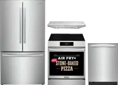 4 Piece Package Includes Refrigerator, Range, Hood And Dishwasher
