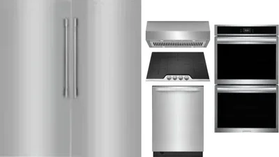 6 Piece Package Includes Refrigerator, Freezer, Cooktop, Wall Oven, Hood And Dishwasher