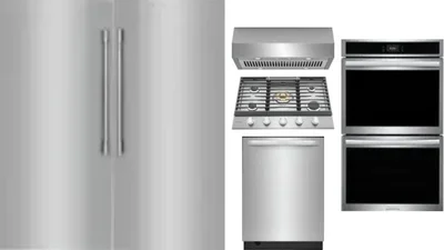 6 Piece Package Includes Refrigerator, Freezer, Cooktop, Wall Oven, Hood And Dishwasher