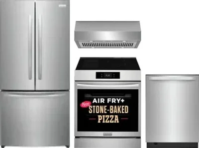 4 Piece Package Includes Refrigerator, Range, Hood And Dishwasher