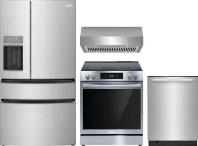 4 Piece Package Includes Refrigerator, Range, Hood And Dishwasher
