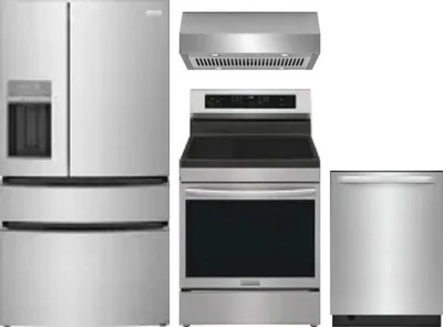 4 Piece Package Includes Refrigerator, Range, Hood And Dishwasher