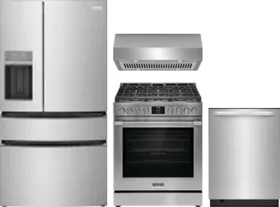 4 Piece Package Includes Refrigerator, Range, Hood And Dishwasher