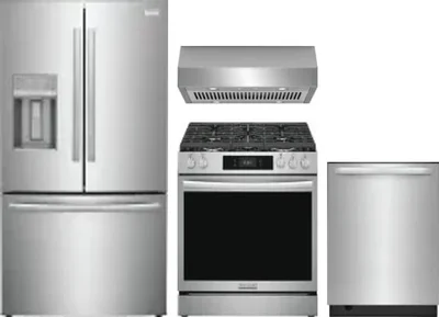 4 Piece Package Includes Refrigerator, Range, Hood And Dishwasher