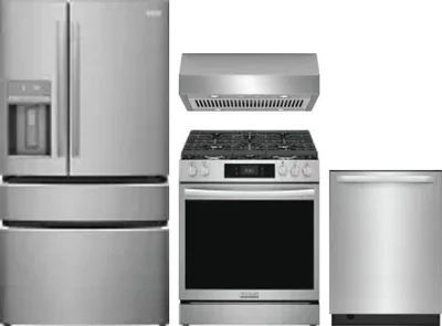 4 Piece Package Includes Refrigerator, Range, Hood And Dishwasher
