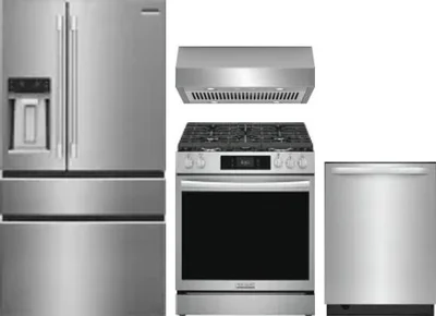 4 Piece Package Includes Refrigerator, Range, Hood And Dishwasher