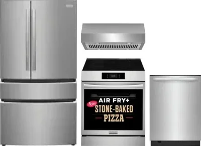 4 Piece Package Includes Refrigerator, Range, Hood And Dishwasher