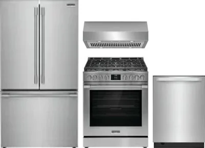 4 Piece Package Includes Refrigerator, Range, Hood And Dishwasher