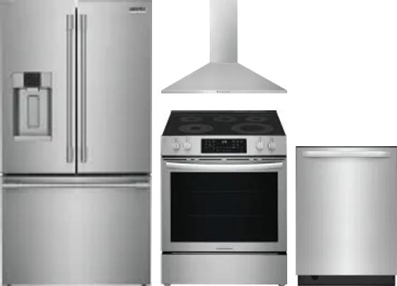 4 Piece Package Includes Refrigerator, Range, Hood And Dishwasher
