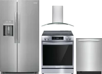 4 Piece Package Includes Refrigerator, Range, Hood And Dishwasher