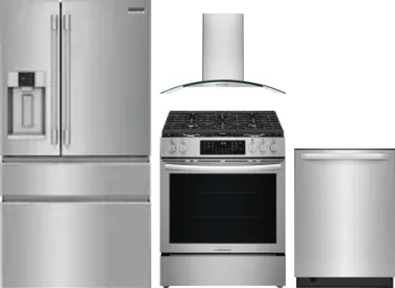4 Piece Package Includes Refrigerator, Range, Hood And Dishwasher