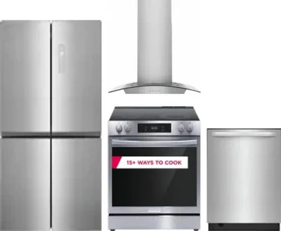 4 Piece Package Includes Refrigerator, Range, Hood And Dishwasher
