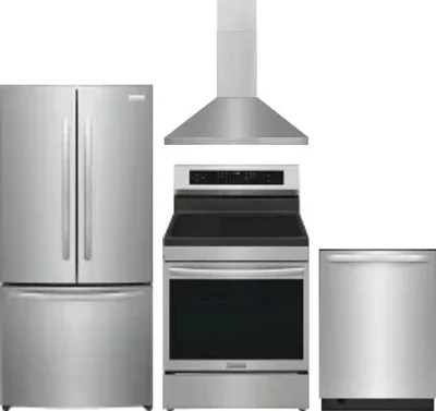 4 Piece Package Includes Refrigerator, Range, Hood And Dishwasher