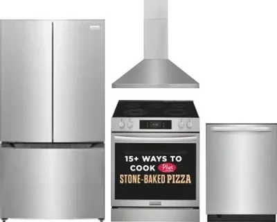4 Piece Package Includes Refrigerator, Range, Hood And Dishwasher