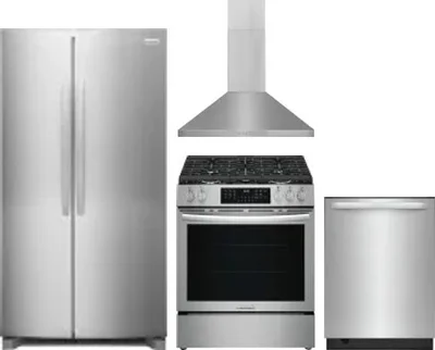 4 Piece Package Includes Refrigerator, Range, Hood And Dishwasher