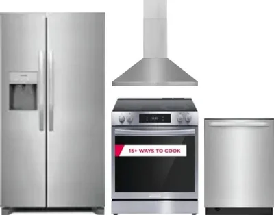 4 Piece Package Includes Refrigerator, Range, Hood And Dishwasher