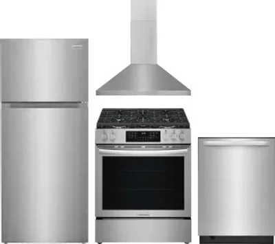 4 Piece Package Includes Refrigerator, Range, Hood And Dishwasher