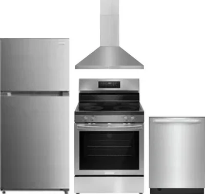 4 Piece Package Includes Refrigerator, Range, Hood And Dishwasher