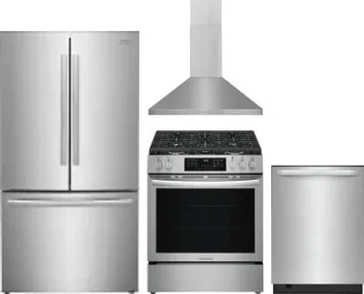 4 Piece Package Includes Refrigerator, Range, Hood And Dishwasher