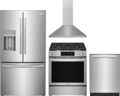 4 Piece Package Includes Refrigerator, Range, Hood And Dishwasher