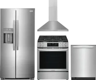 4 Piece Package Includes Refrigerator, Range, Hood And Dishwasher