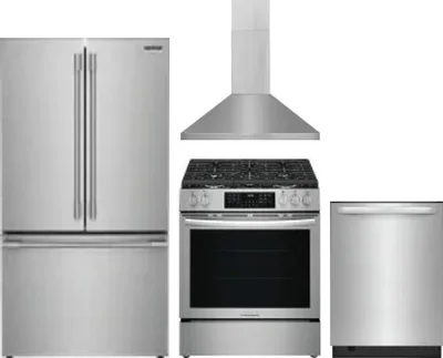 4 Piece Package Includes Refrigerator, Range, Hood And Dishwasher