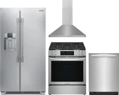 4 Piece Package Includes Refrigerator, Range, Hood And Dishwasher