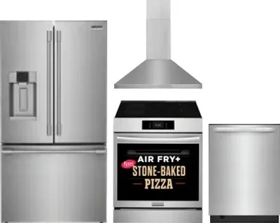 4 Piece Package Includes Refrigerator, Range, Hood And Dishwasher