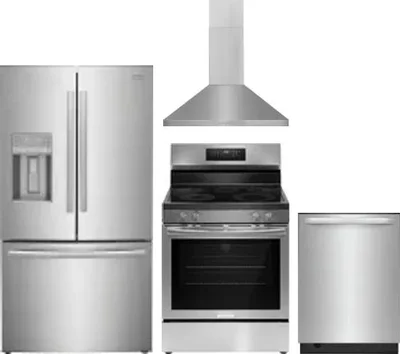 4 Piece Package Includes Refrigerator, Range, Hood And Dishwasher
