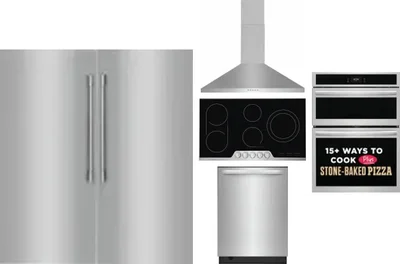 6 Piece Package Includes Refrigerator, Freezer, Cooktop, Wall Oven, Hood And Dishwasher