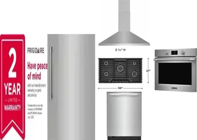6 Piece Package Includes Refrigerator, Freezer, Cooktop, Wall Oven, Hood And Dishwasher