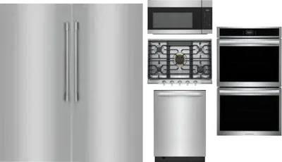 6 Piece Package Includes Refrigerator, Freezer, Cooktop, Wall Oven, Microwave And Dishwasher