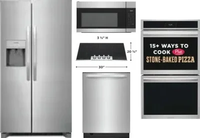 5 Piece Package Includes Refrigerator, Cooktop, Wall Oven, Microwave And Dishwasher