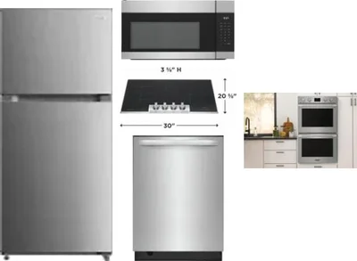 5 Piece Package Includes Refrigerator, Cooktop, Wall Oven, Microwave And Dishwasher