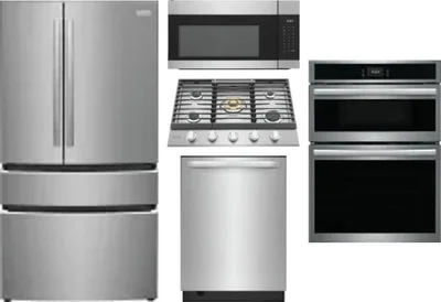 5 Piece Package Includes Refrigerator, Cooktop, Wall Oven, Microwave And Dishwasher