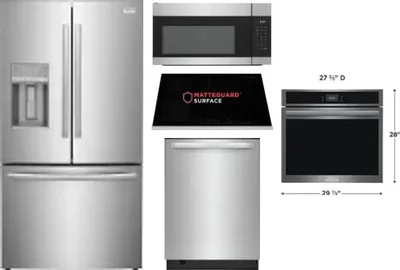 5 Piece Package Includes Refrigerator, Cooktop, Wall Oven, Microwave And Dishwasher
