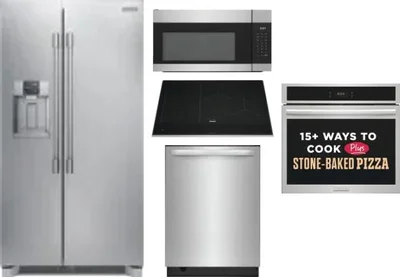 5 Piece Package Includes Refrigerator, Cooktop, Wall Oven, Microwave And Dishwasher