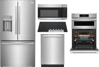 5 Piece Package Includes Refrigerator, Cooktop, Wall Oven, Microwave And Dishwasher