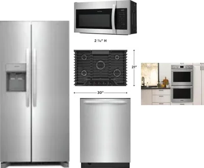 5 Piece Package Includes Refrigerator, Cooktop, Wall Oven, Microwave And Dishwasher