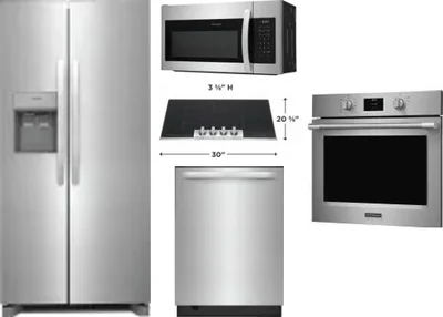 5 Piece Package Includes Refrigerator, Cooktop, Wall Oven, Microwave And Dishwasher