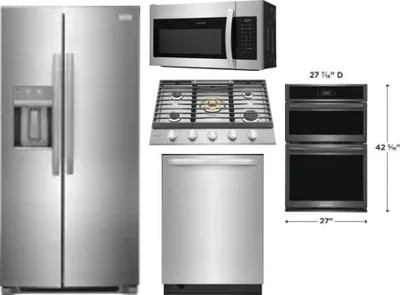 5 Piece Package Includes Refrigerator, Cooktop, Wall Oven, Microwave And Dishwasher