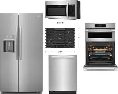 5 Piece Package Includes Refrigerator, Cooktop, Wall Oven, Microwave And Dishwasher