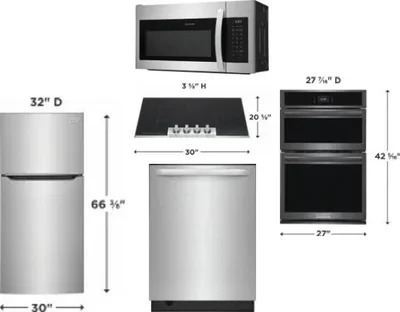 5 Piece Package Includes Refrigerator, Cooktop, Wall Oven, Microwave And Dishwasher