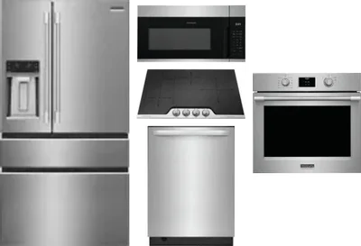 5 Piece Package Includes Refrigerator, Cooktop, Wall Oven, Microwave And Dishwasher