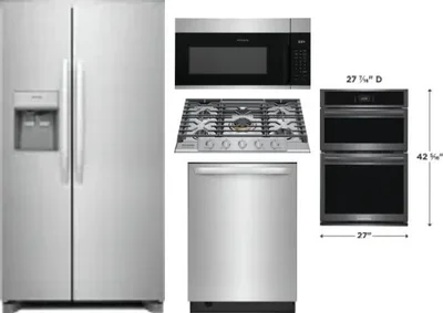 5 Piece Package Includes Refrigerator, Cooktop, Wall Oven, Microwave And Dishwasher